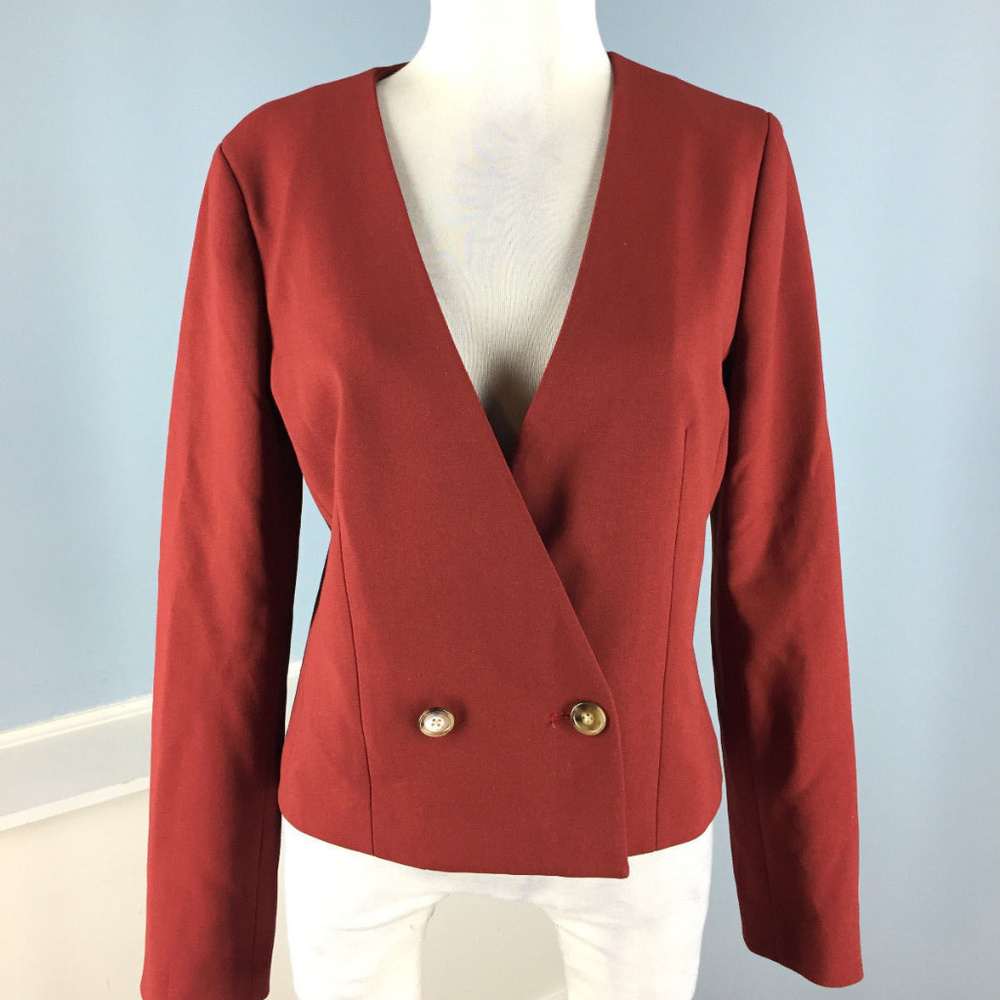 J. Crew Rust Red Double-Breasted Blazer